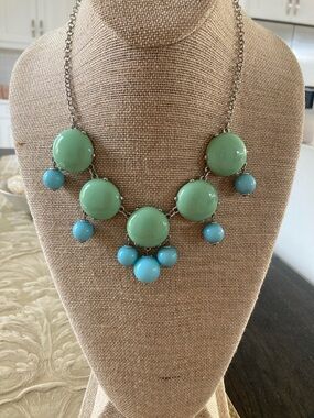 Mint Green and Turquoise Bubble Bib Necklace